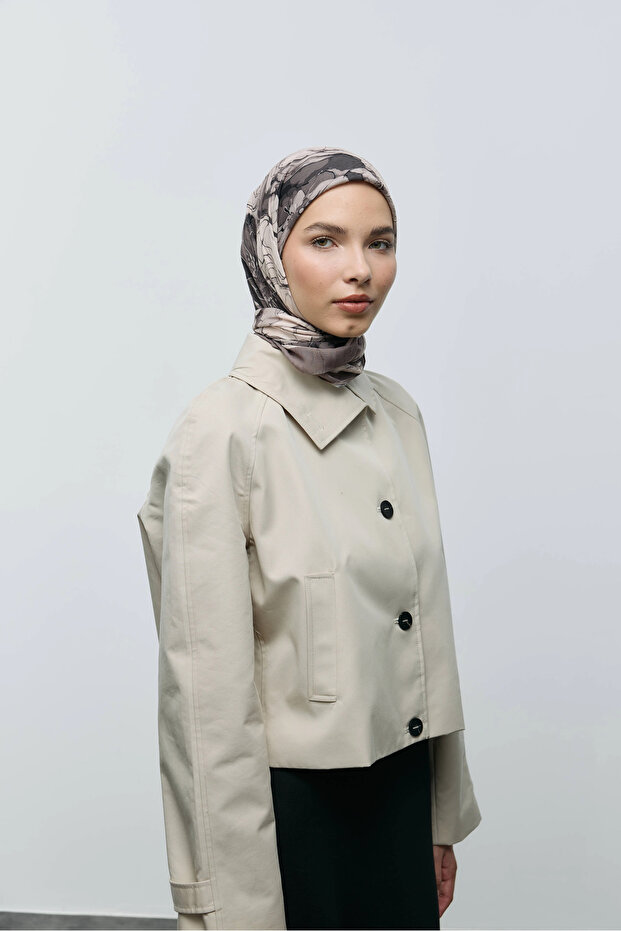 Ebruli Desen Bambu Eşarp - 5