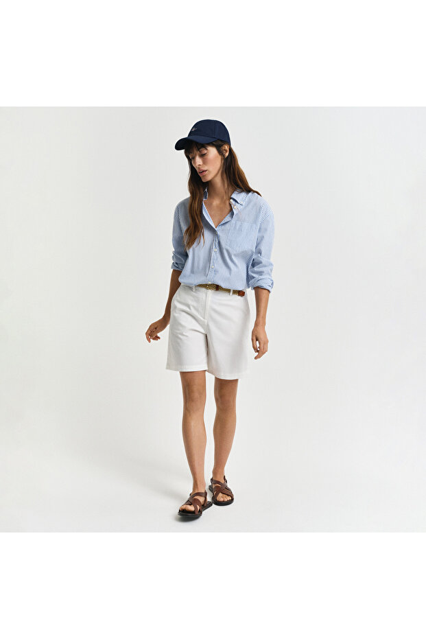 Kadın Beyaz Regular Fit Şort - 4