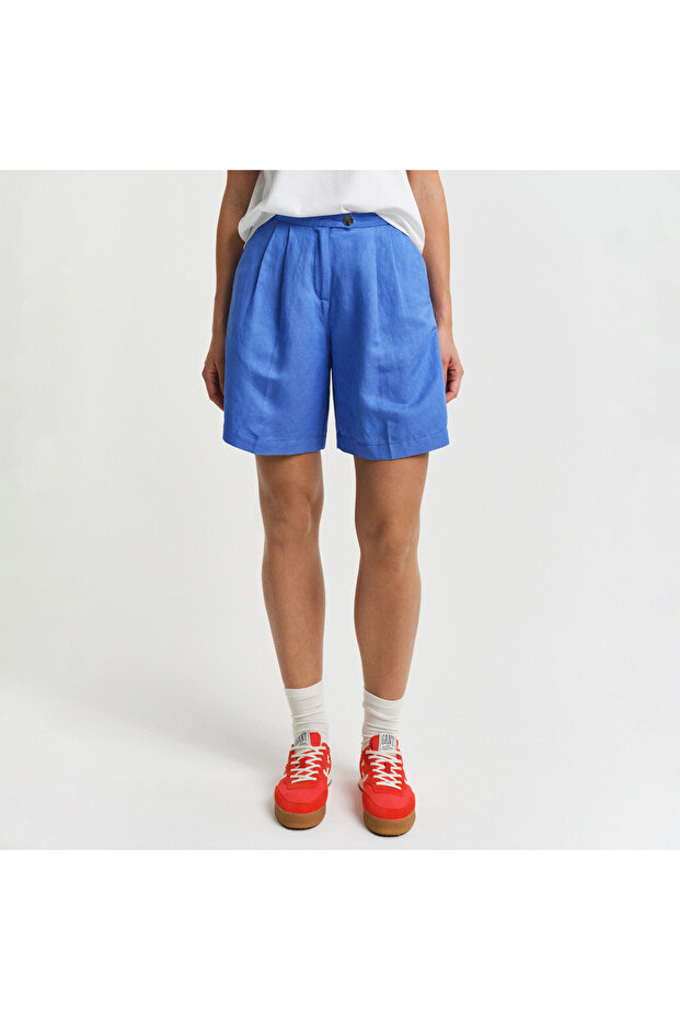 Kadın Mavi Relaxed Fit Şort - 2