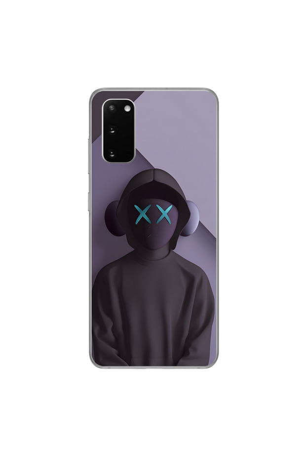 حافظة شفافة متوافقة مع هاتف سامسونج جالاكسي S20Plus بتصميم No Face 2