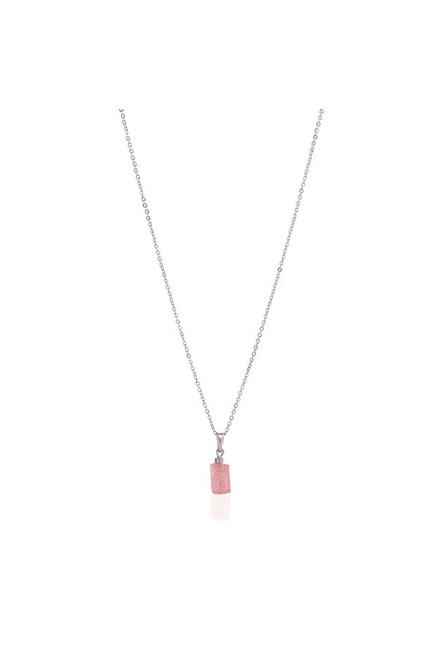 Cylinder Shape Strawberry Quartz Pendant Self-Love Compassion Emotional Balance