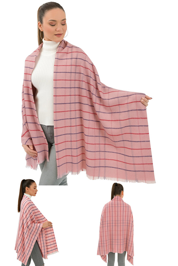 1 Piece Women's Large Size Soft Textured Winter Patterned Scarf Shoulder Shawl