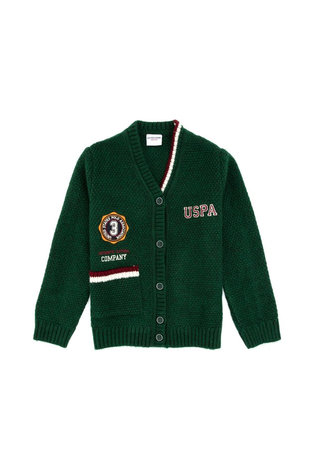 Boy's Dark Green Knitwear Cardigan 50311118-Vr079