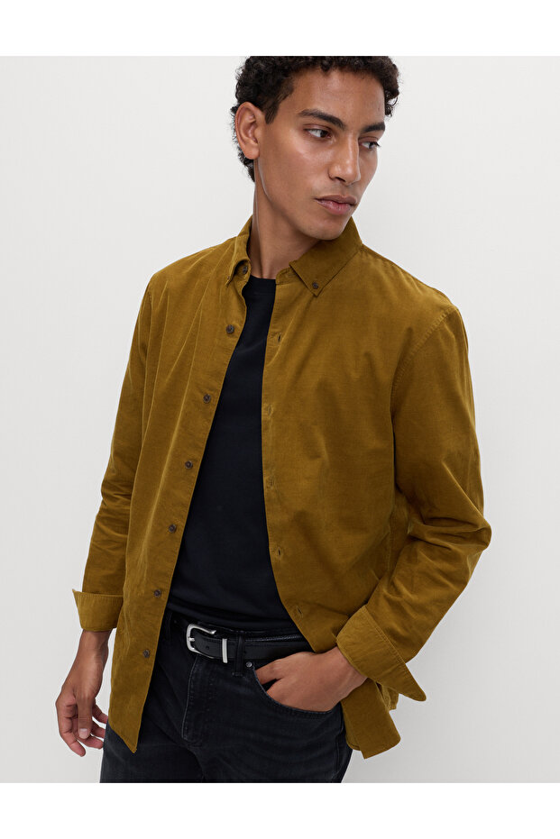 Pamuklu Kadife Gömlek - 1