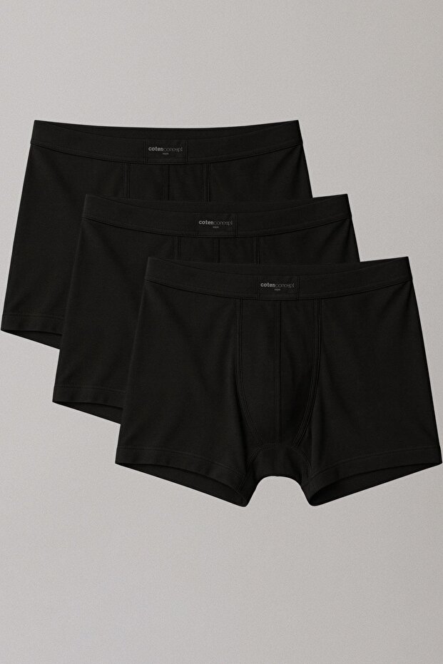 3 Adet Doğal Bambu Kısa Paça Boxer Şort - 1