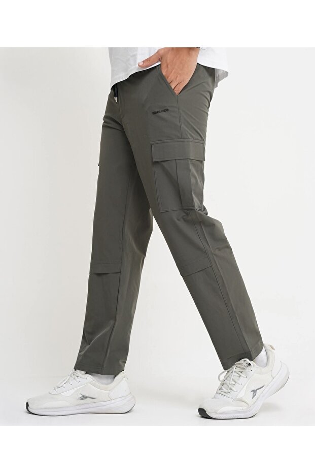 Mens Regular Fit Straight 6 Pocket Dubby Cotton Trouser (Army Green)