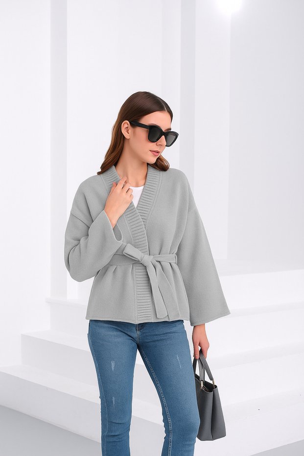 Belted Shawl Collar Women's Knit Cardigan – Relax Fit