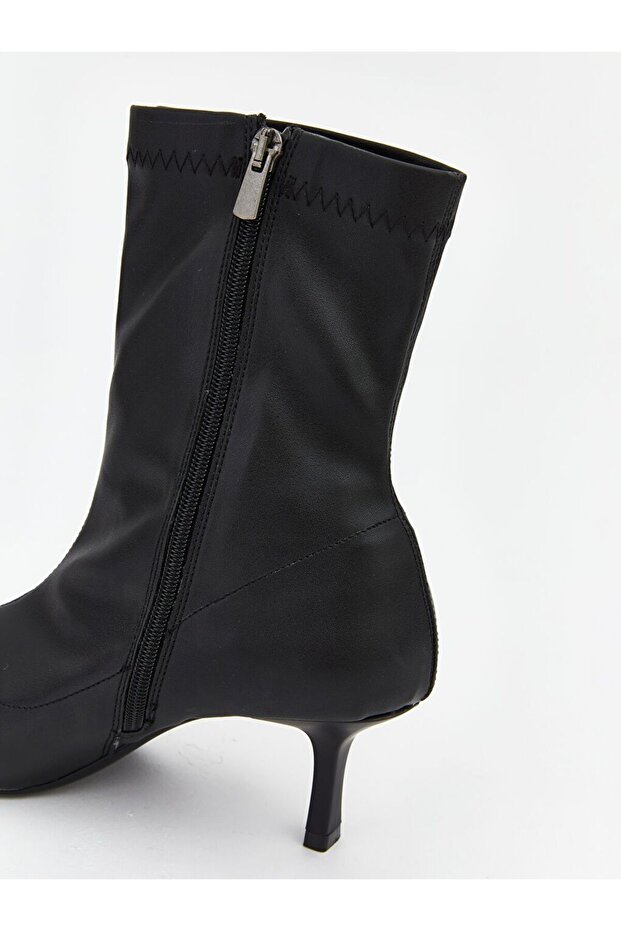 LCW STEPS Deri Görünümlü Kadın Topuklu Bot - 5