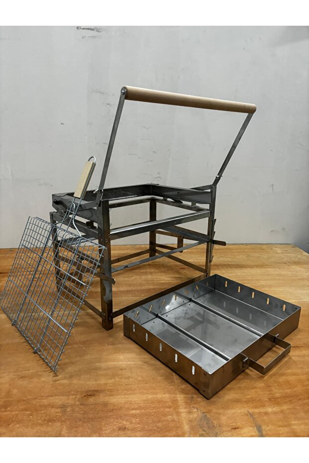 Hareketli Mangal - Ateş Ayarlı, 40x30cm Izgara Telli - 6