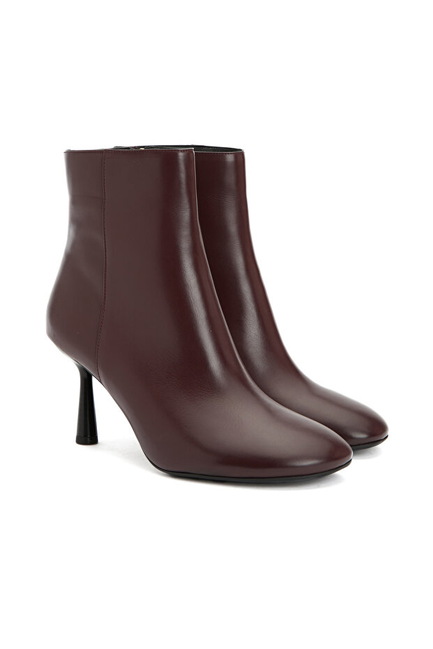 Bordo Kadın Deri Bot - 2