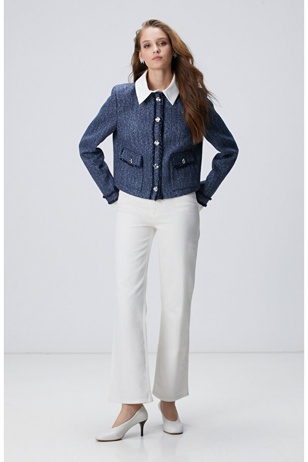 Lacivert Desenli Ceket - 3