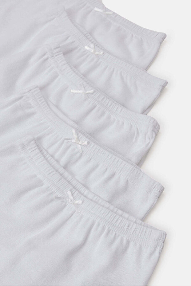 Senior Girls White Solid Basic Half Pant (Pack of 5) - 2
