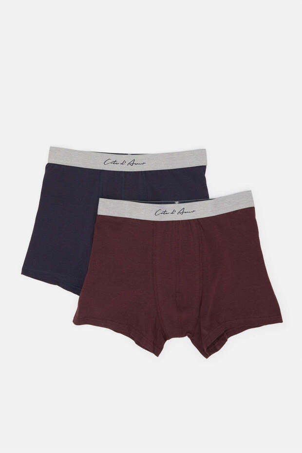 Men Navy And Burgundy Boxers Brief Set (Pack of 2)
