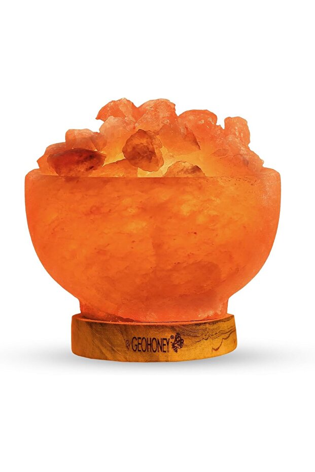 Himalayan Salt Fire Bowl Lamp with Chunks