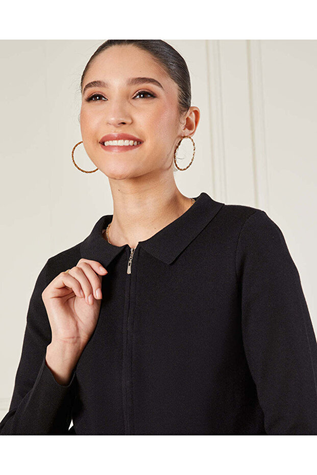 Women Black Solid Jacket - 4