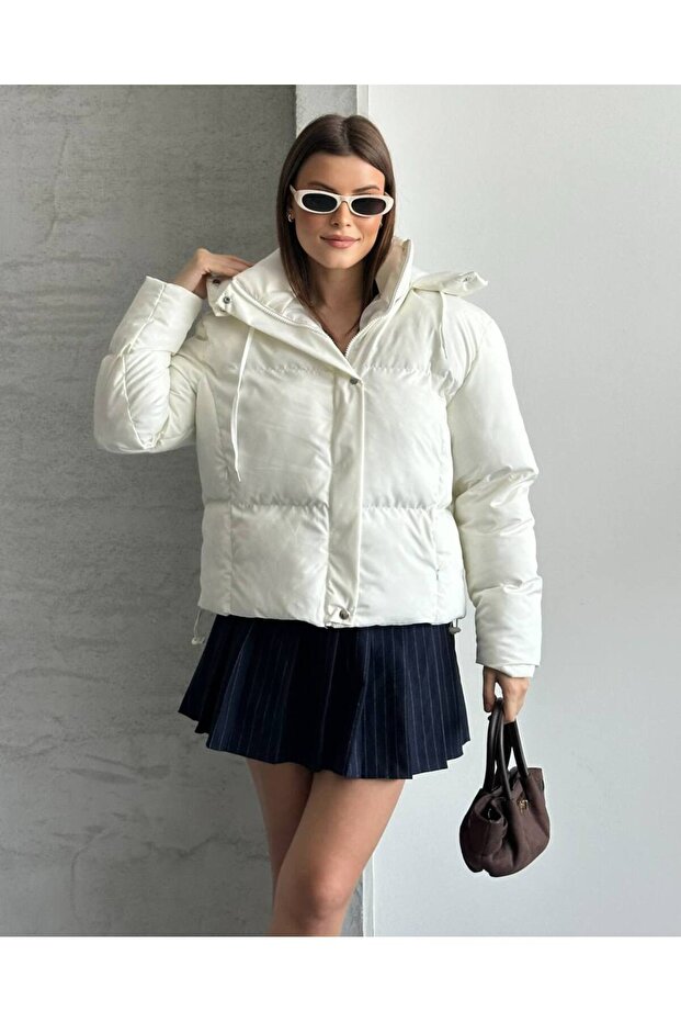 Kapüşonlu Şişme Mont - 5