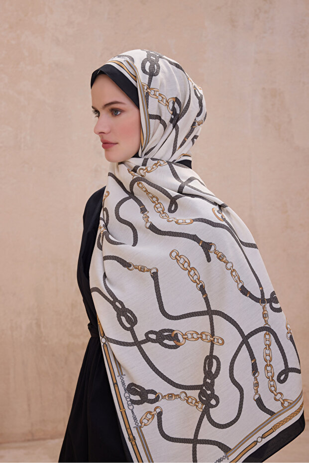 Chain Pattern Fresh Modal Shawl - 2