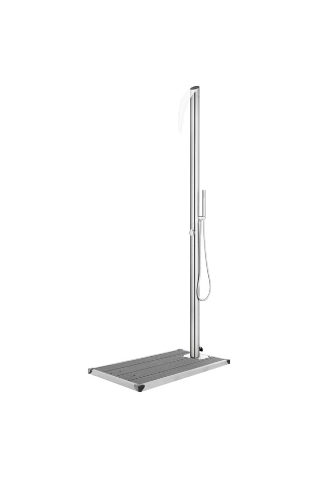 Garden Shower with Grey Base 225 cm Stainless Steel
