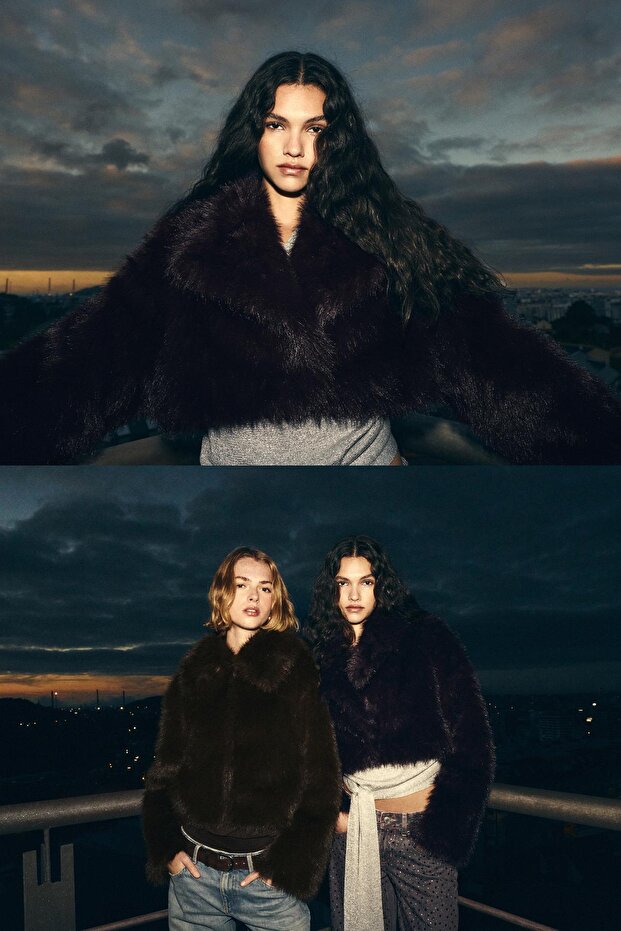 Kısa suni kürk kaban - 1