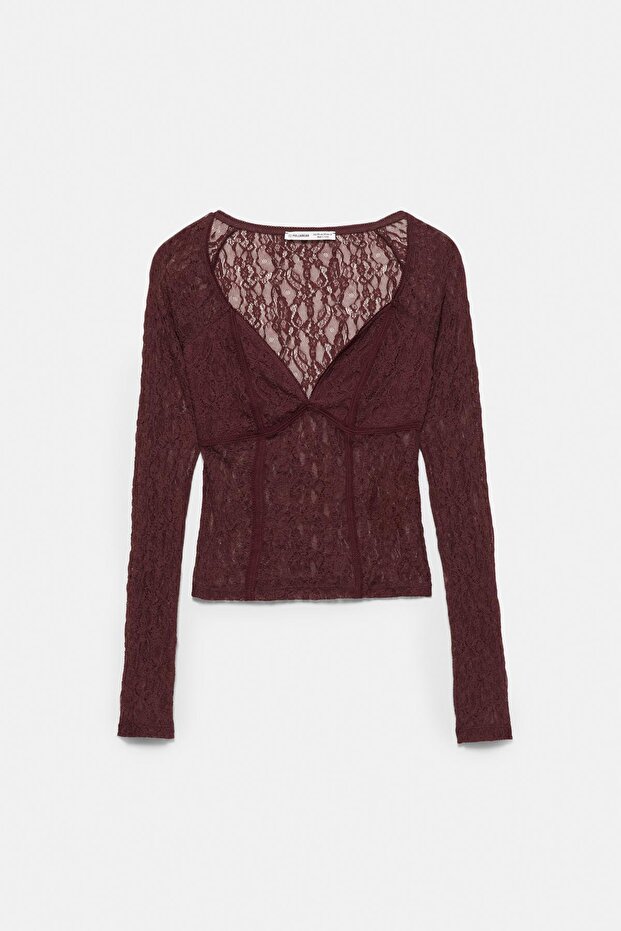 Dantel korse tarzı top - 5