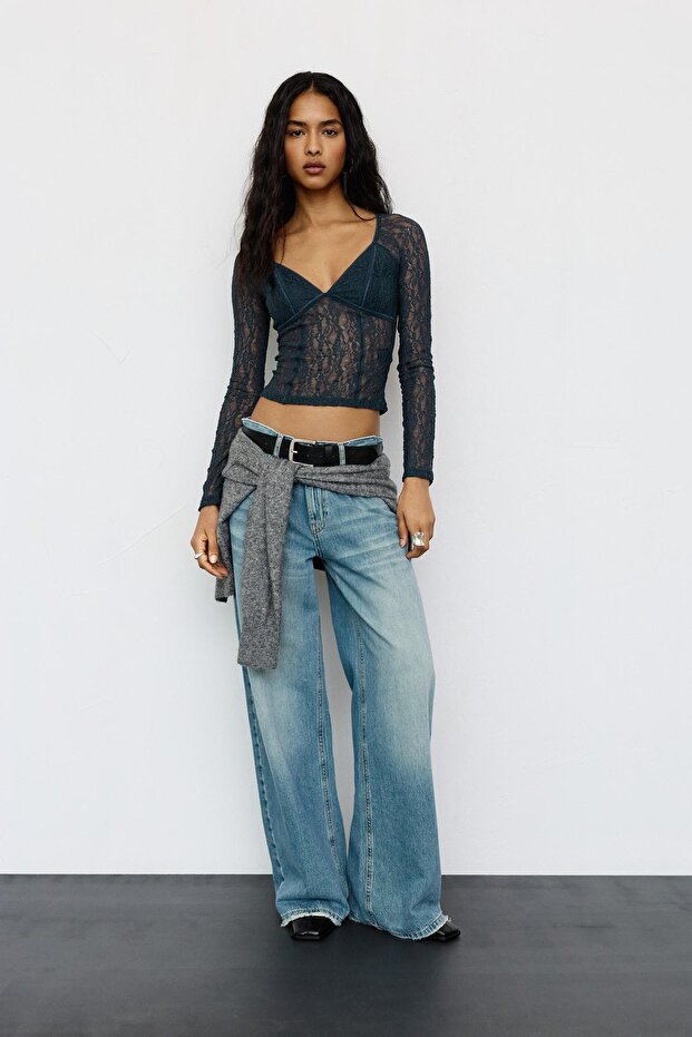 Dantel korse tarzı top - 4