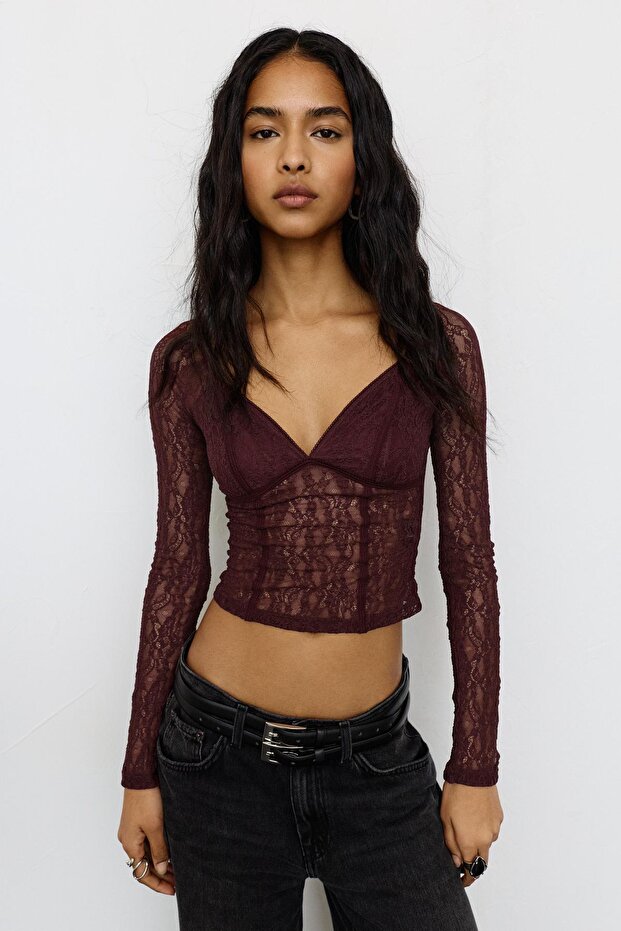 Dantel korse tarzı top - 1
