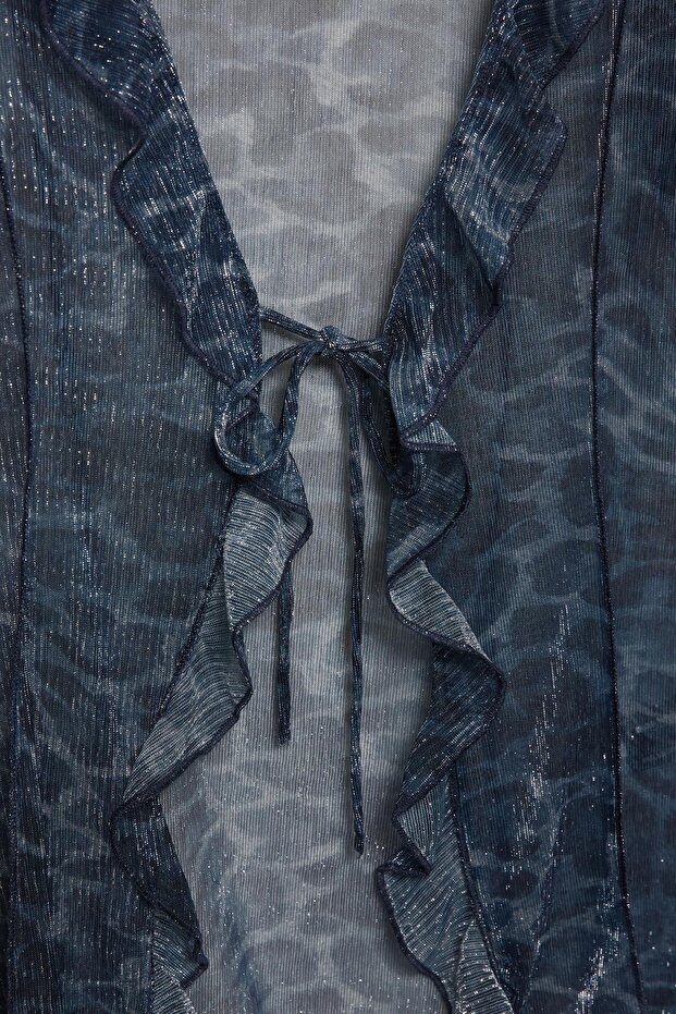 Leopar desenli volanlı top - 7