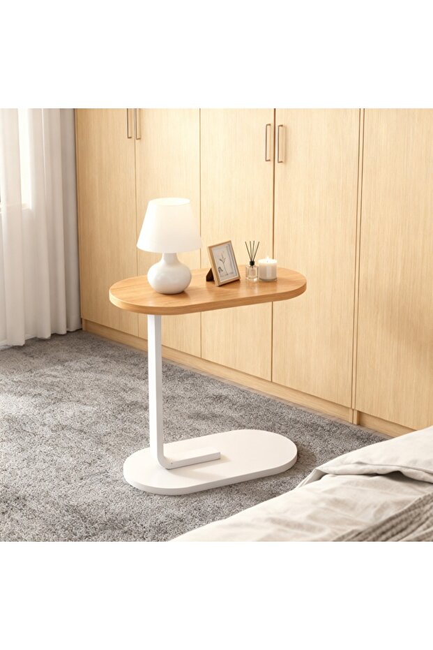 C-shaped side table, coffee table, sofa side table, bedside table, balcony side table - 3