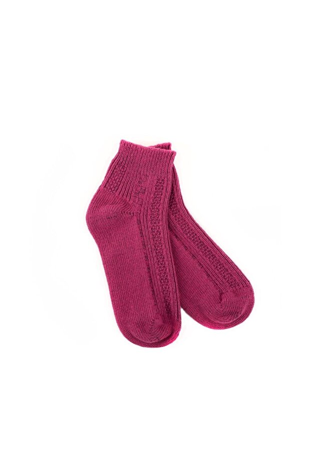 Stitch-Free Short Wool Socks Fuchsia