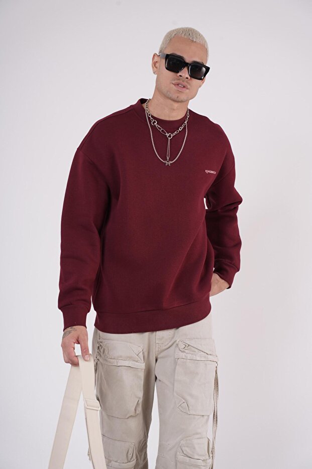 سترة تريند بيز قصة فضفاضة ذات ياقة دائرية أساسية - 2