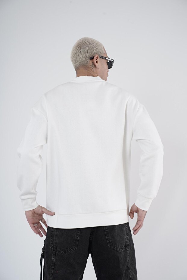 Trend Biz Oversized Pattern Crew Neck Basic Sweatshirt - 6