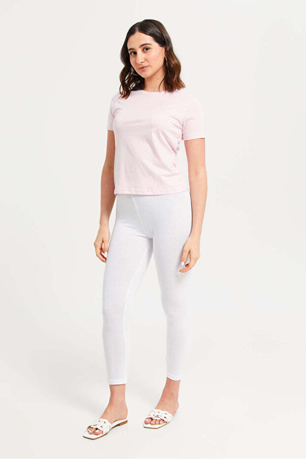 White Cropped Legging - 2