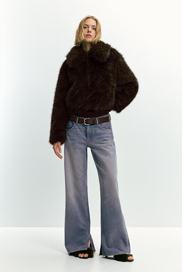 Fermuarlı kısa suni kaban - 3