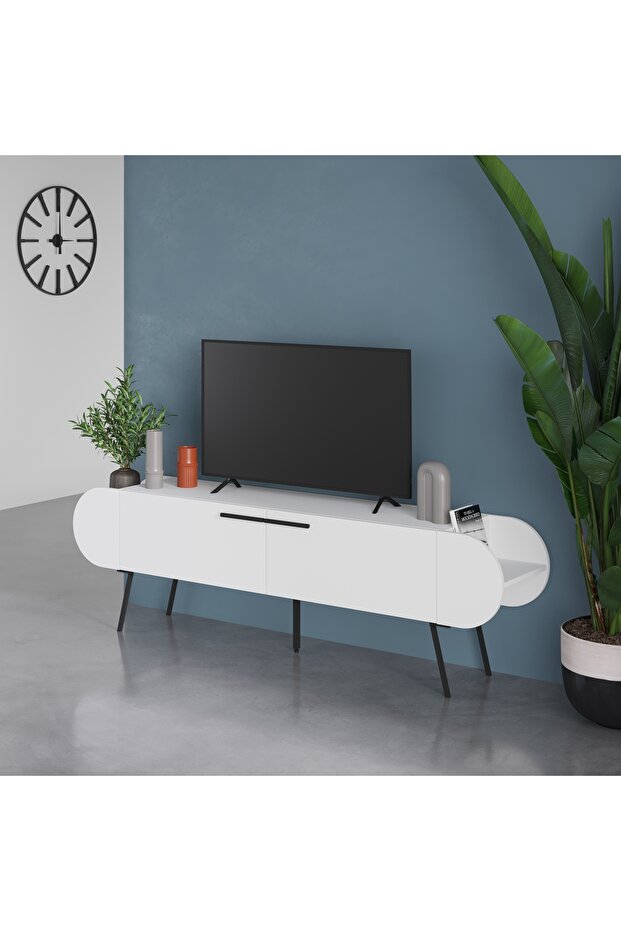 Mourah Capsule Tv Stand Up To 65 Inches - White