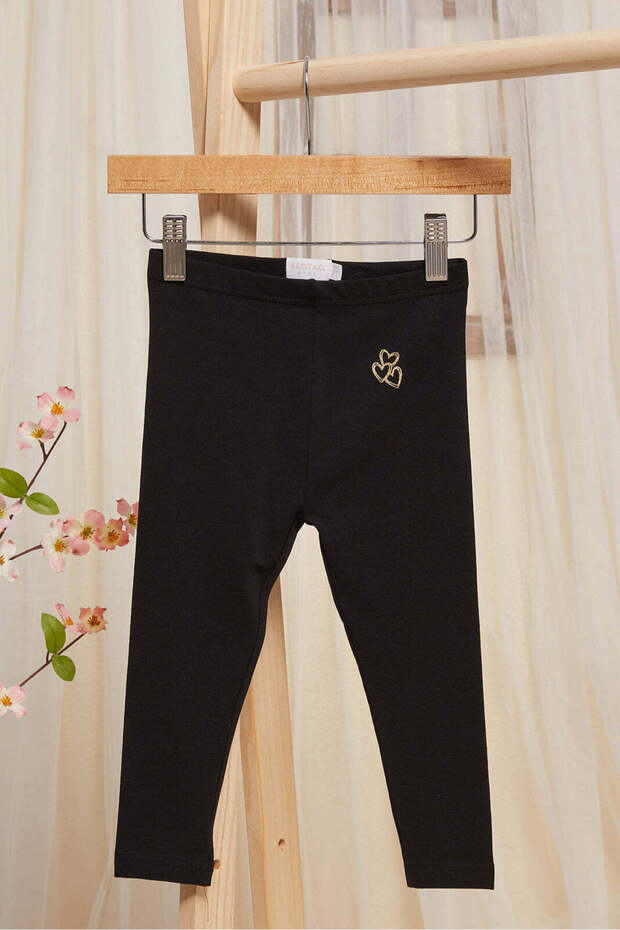 Infant Girls Black Plain Leggings