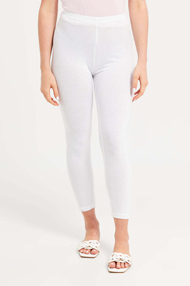 White Cropped Legging - 1