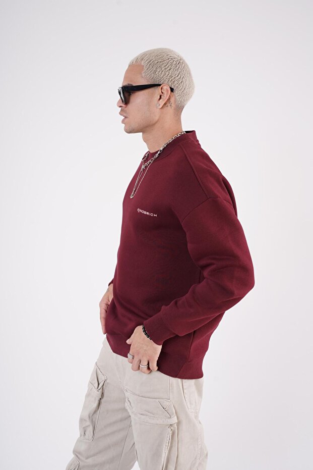 سترة تريند بيز قصة فضفاضة ذات ياقة دائرية أساسية - 5