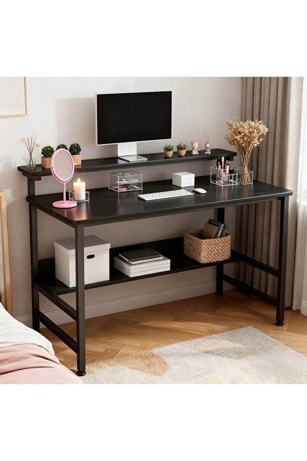 Gaming desk, computer desk with monitor mount, minimalist office desk, study desk, learning desk - 7