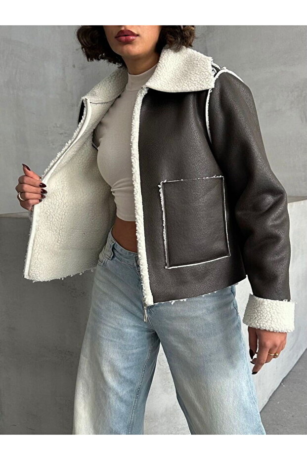 Süet Peluş Mont - 4