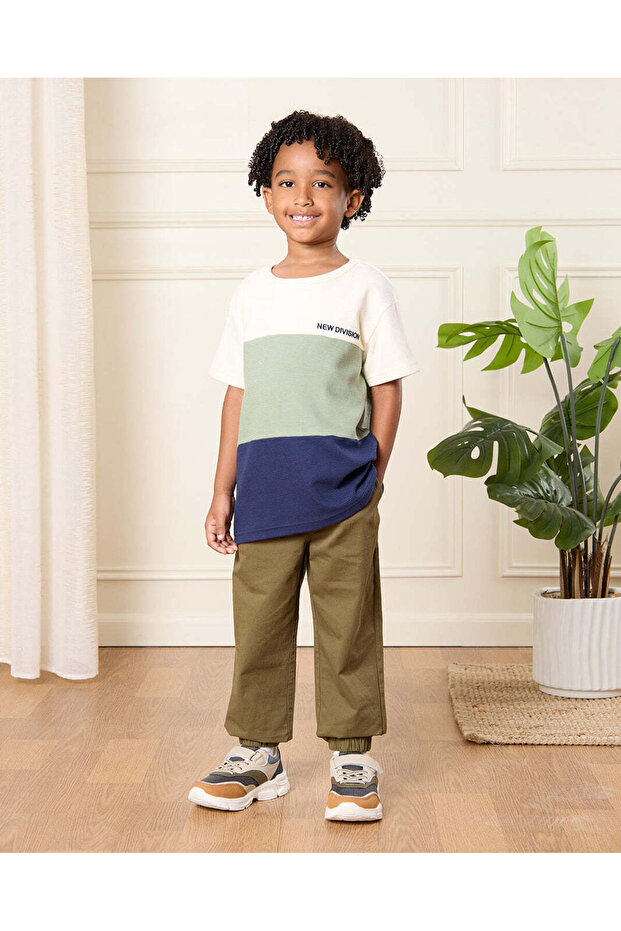Boys Olive Solid Joggers - 2