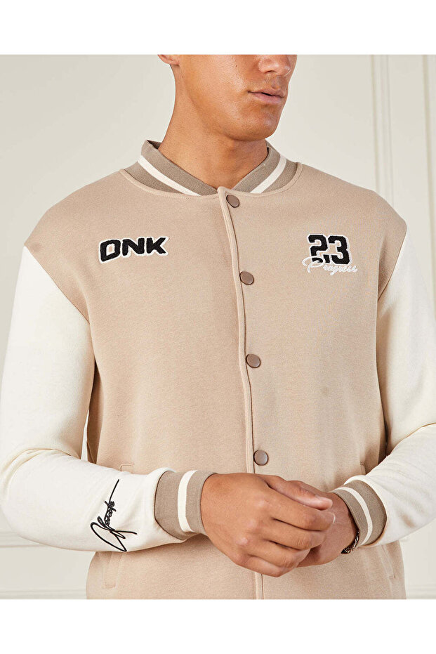 جاكيت بومبر رجالي باللون البيج - 4