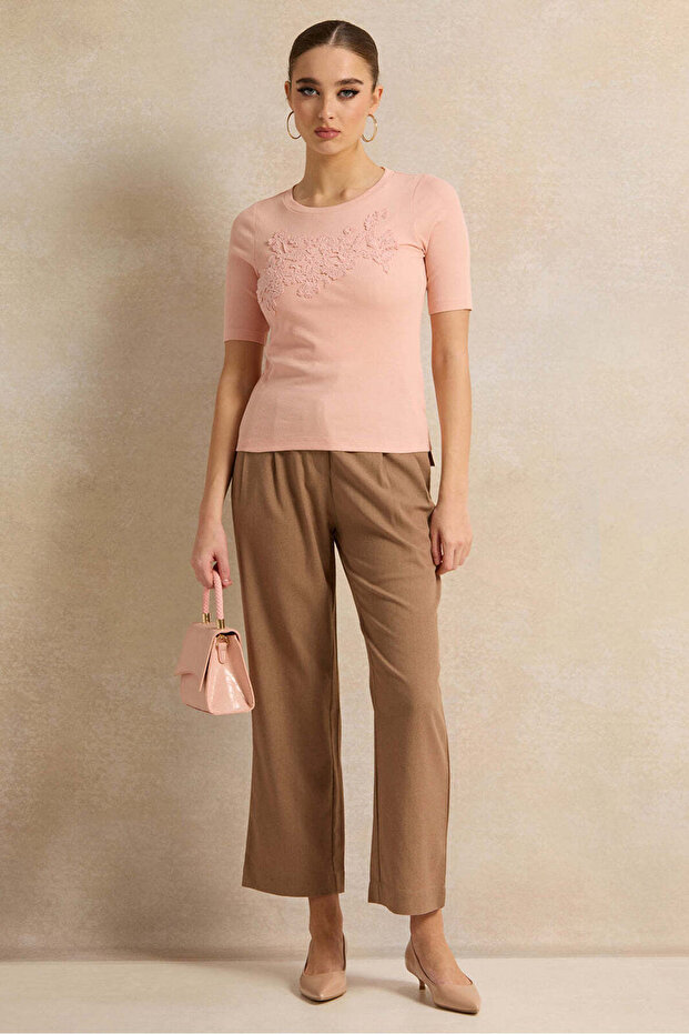 بنطلون نسائي بني سادة - 2