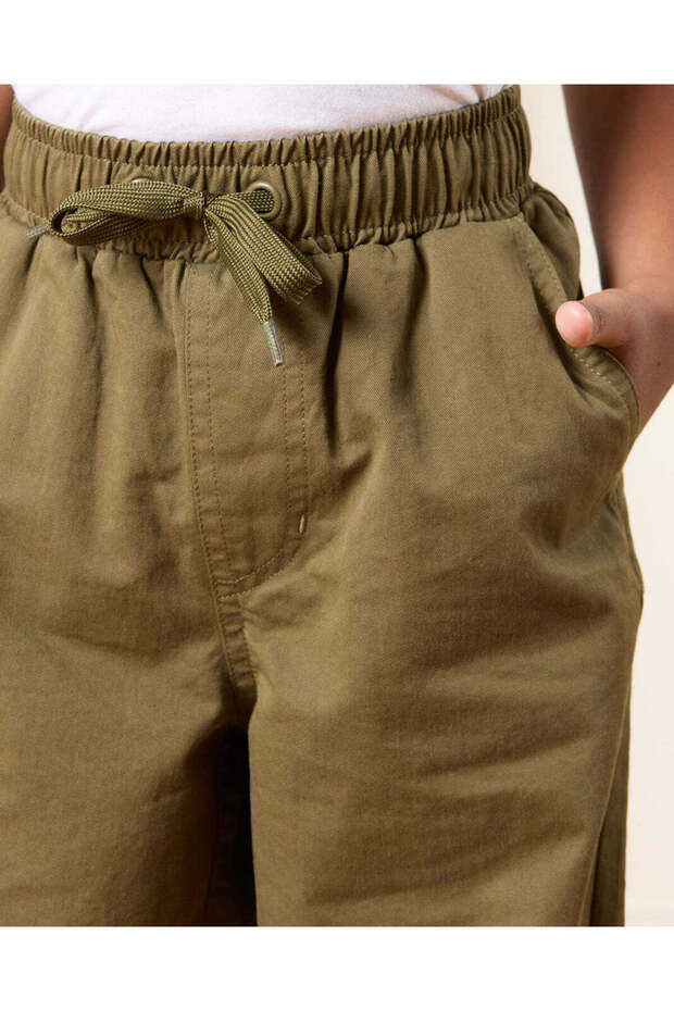 Boys Olive Solid Joggers - 3