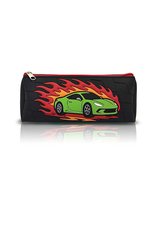 Car Designed Children's Pencil Case Pvc Triangle Zipper School Bag Organizer 20 cm