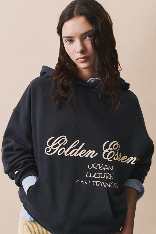 Kapüşonlu Golden Essence sweatshirt - 1