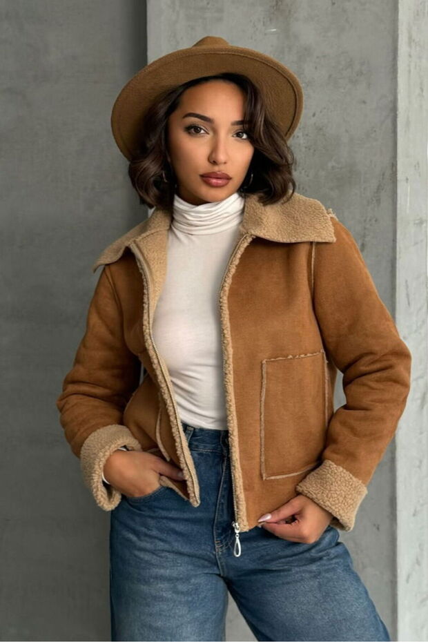 Suede Plush Coat