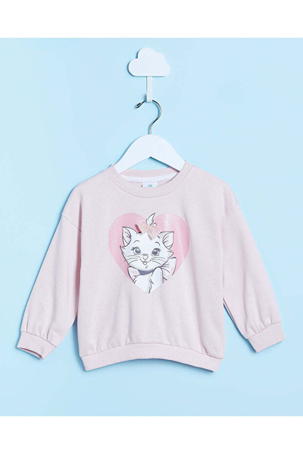 Infant Girls Pink Marie Cat Print Sweatshirt