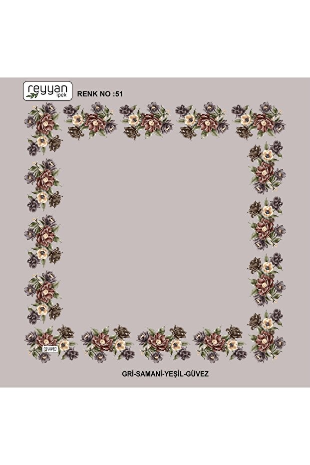 Bagged Scarf Plain Floral 90s Lace Yemeni Inner Veil 90x90 cm Empty Middle Floral Edges