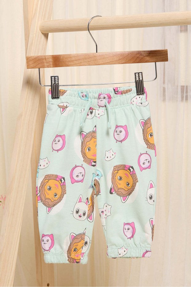 Infant Girls Mint Printed Active Pants