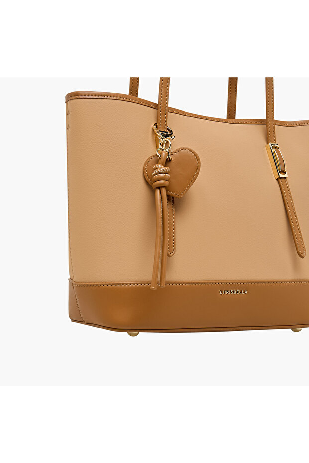 Solid Tote Bag with Wallet - 7